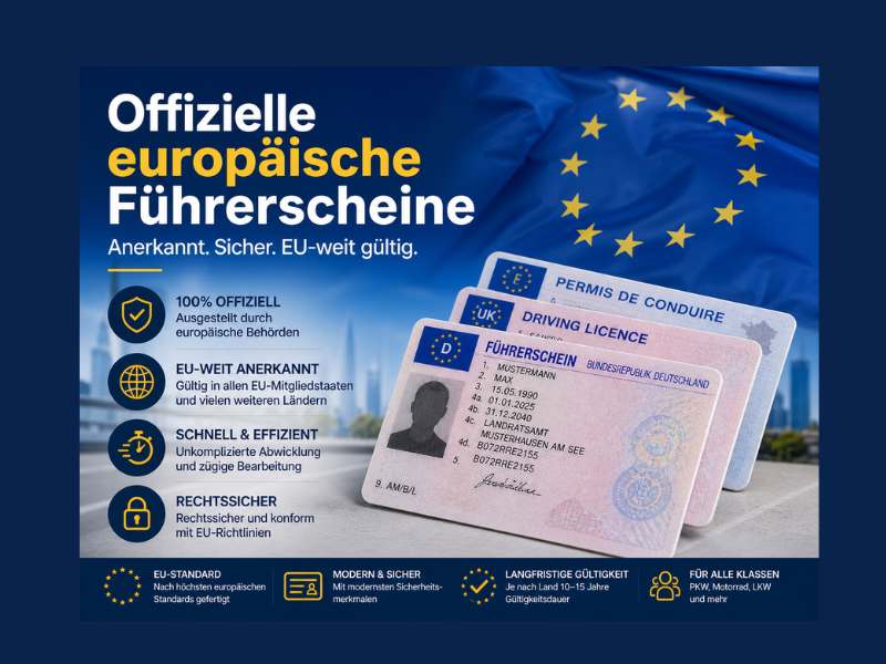 Offizielle europäische Führerscheine