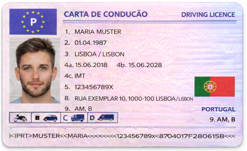 Portugiesischer Führerschein Carta de Condução legal